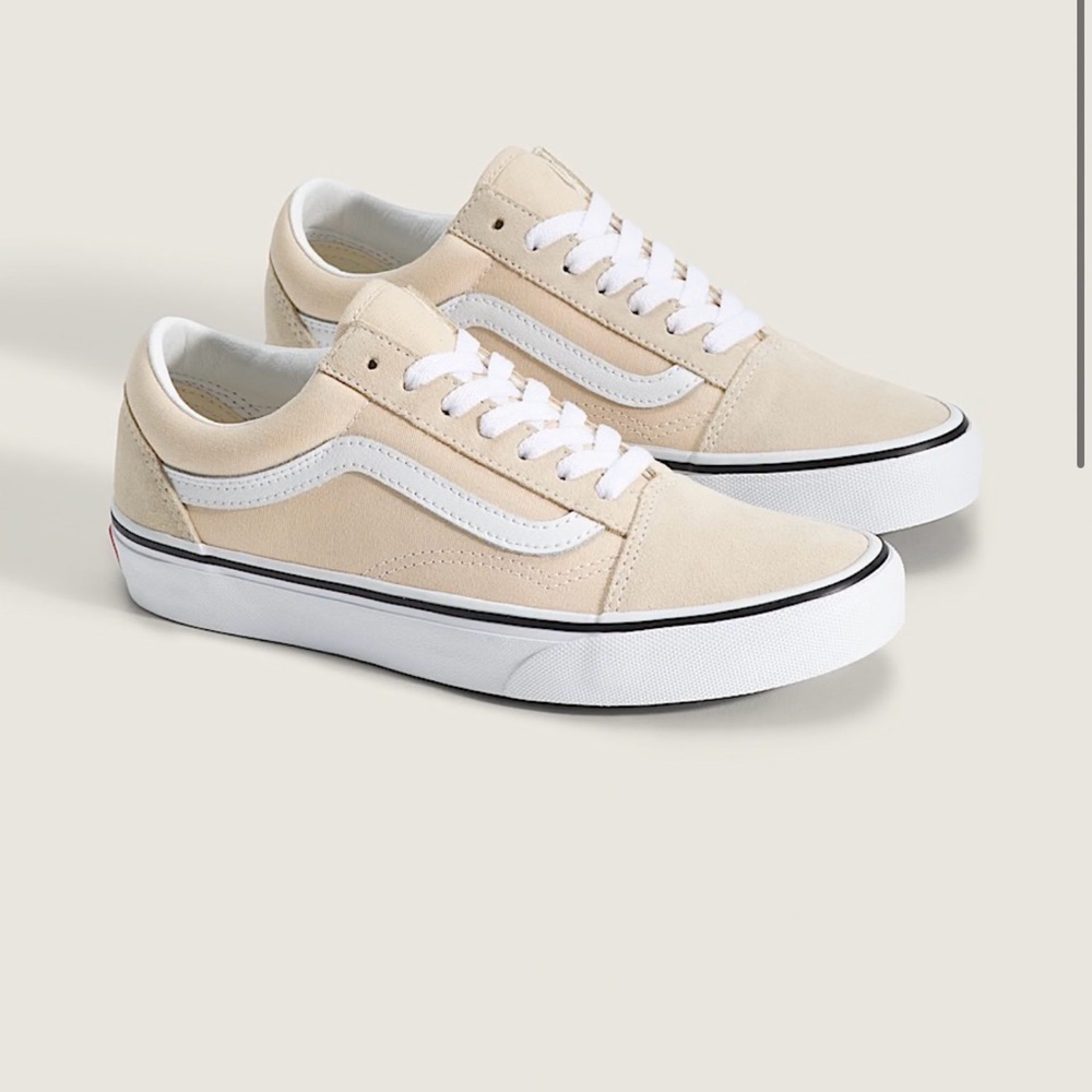 Vans Cream and White Athletic Shoes